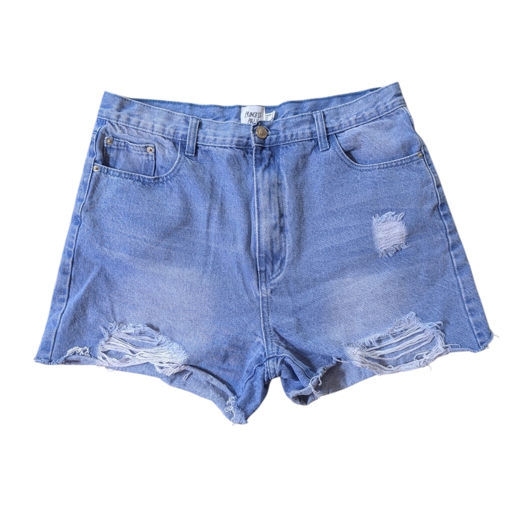 Princess Polly Distressed Blue Denim Shorts 10
